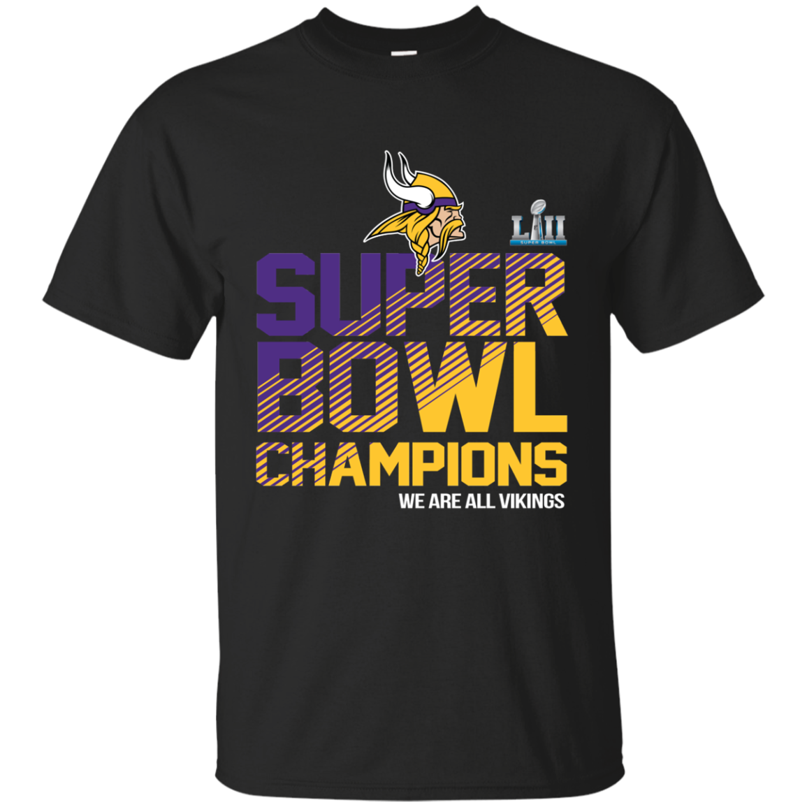 Nfl Minnesota Vikings Charcoal Super Bowl Lii Champions T Shirt