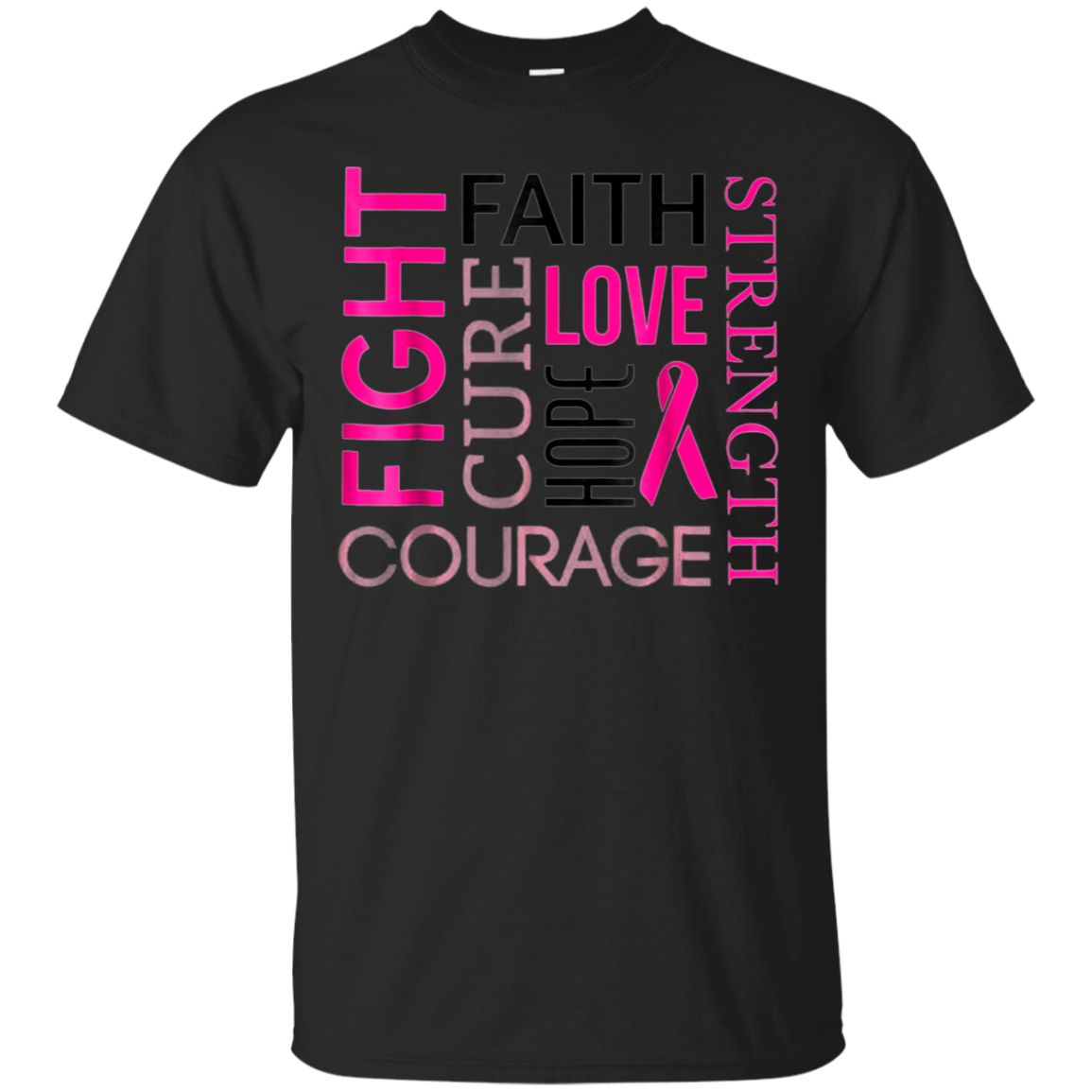 Breast Cancer Fight Tshirt Faith Love Hope Pink Ribbon Tee G200 Ultra T-shirt