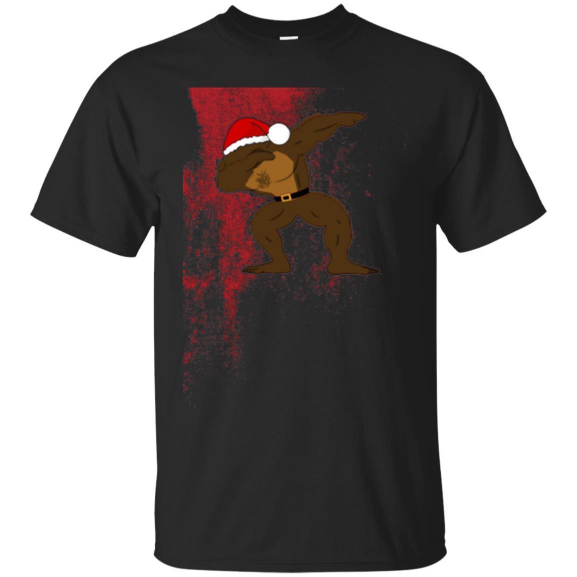 Dabbing Sasquatch Christmas Santa Hat T Shirt