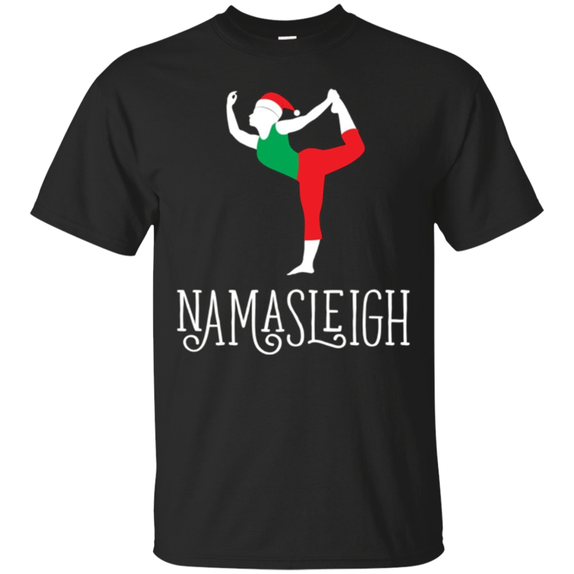 Namasleigh Funny Yoga Dancers Pose Christmas Holiday T-shirt