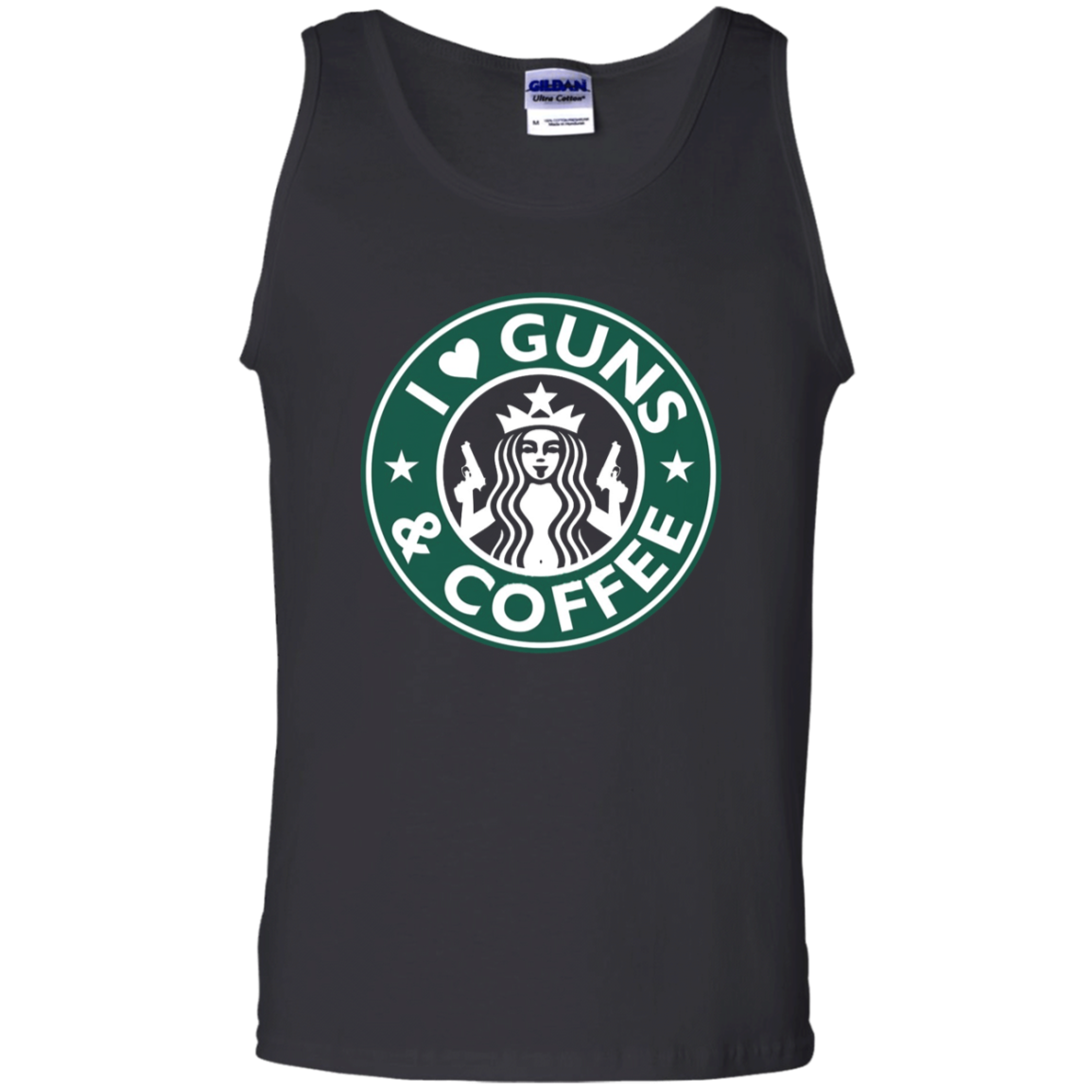 I Love Guns And Coffee Shirt G220 Tank Top