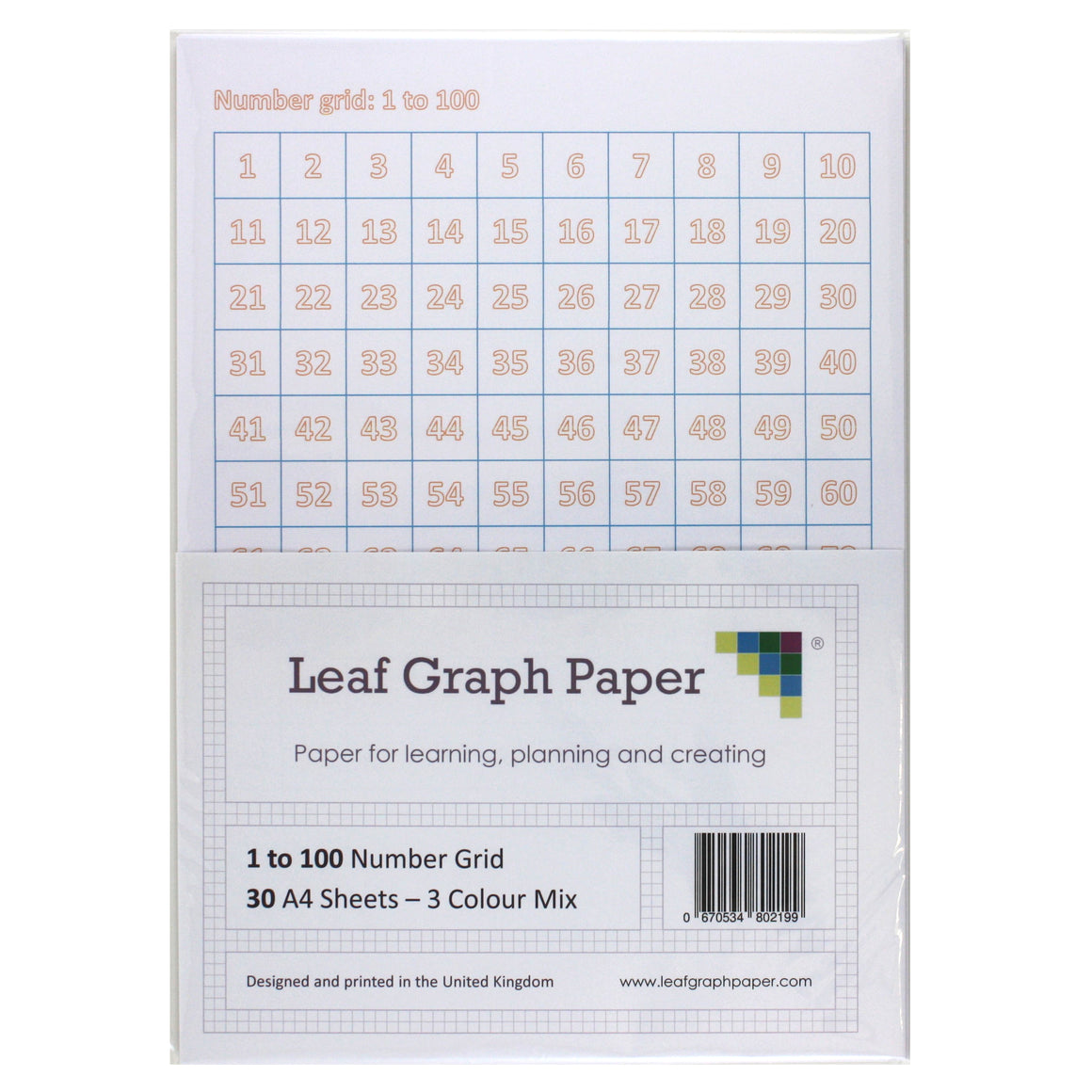 a4-number-grid-pack-1-to-100-number-square-30-loose-leaf-sheets-leaf-graph-paper