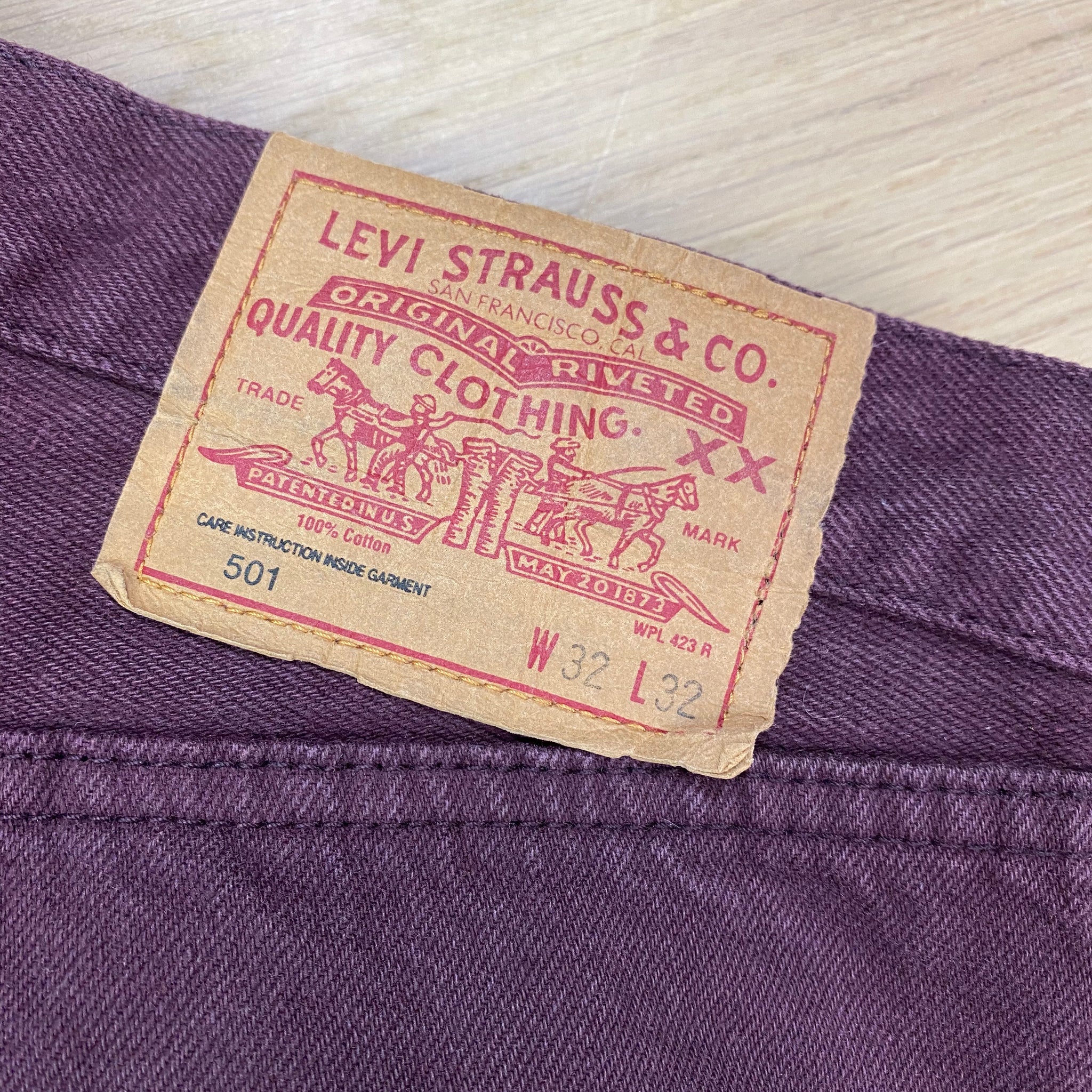 purple levi jeans