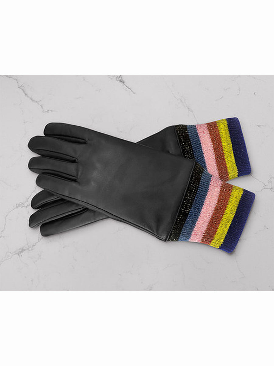 multicolor leather gloves