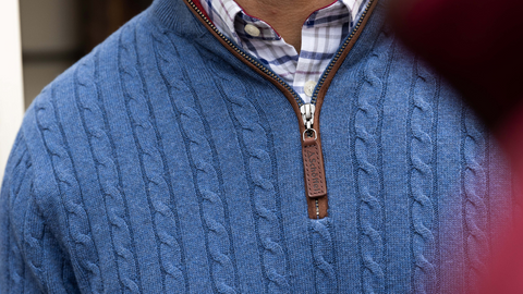 Schoffel blue knitted zip up jumper