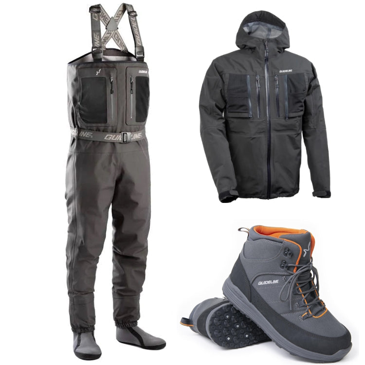 Guideline Laxa Chest Waders Traction Sole Boots and Jacket Offer - John  Norris