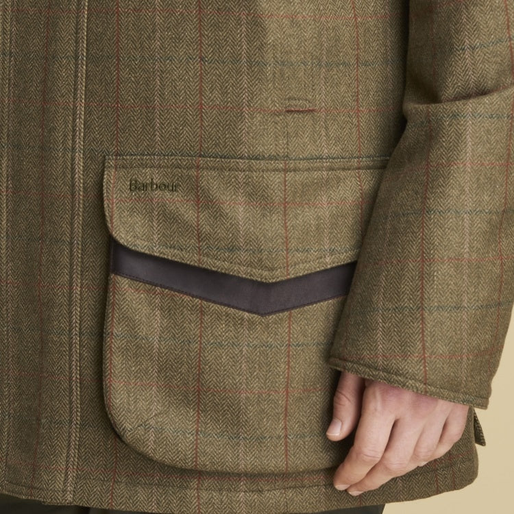 barbour tweed field coat