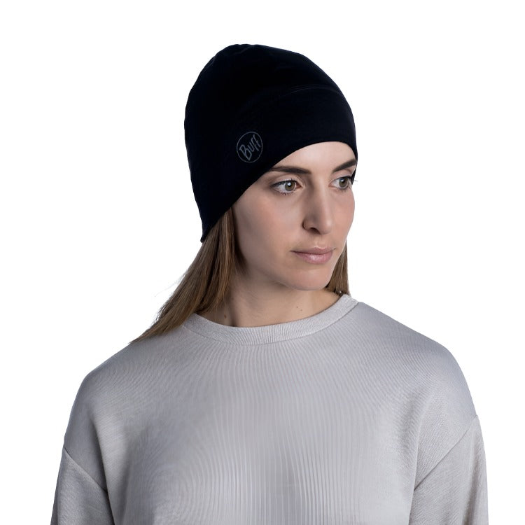 Buff Merino Lightweight Beanie - Solid Black | John Norris