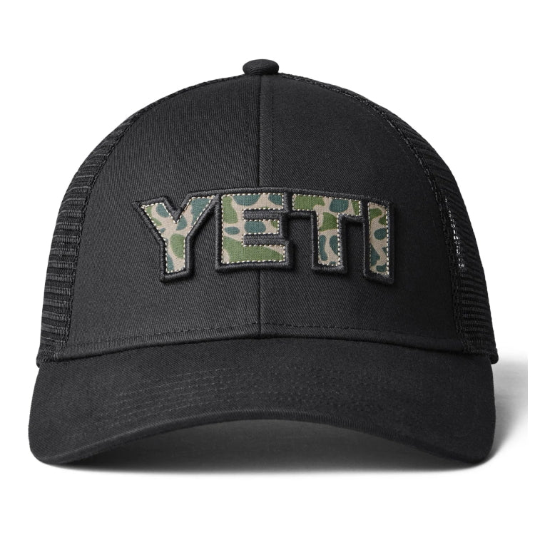 Yeti Camo Logo Badge Trucker Cap - Black - John Norris