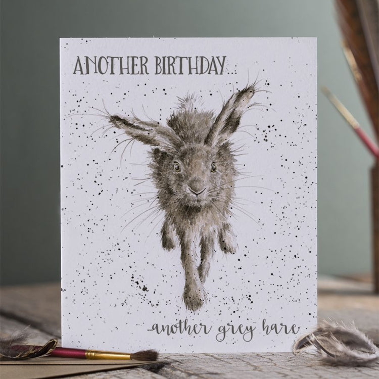 Wrendale Designs Birthday Card - Little Grey Hare - John Norris