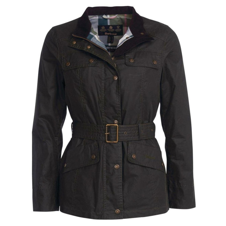 barbour ladies belted wax jacket