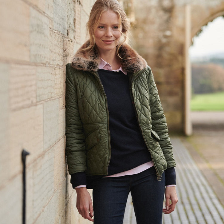 ladies barbour style quilted jacket