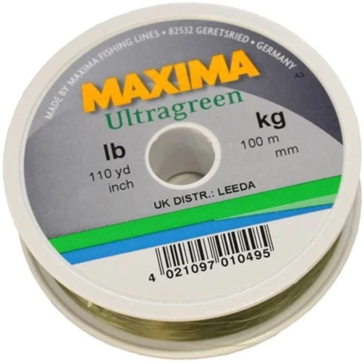 Original 50m Spool of MAXIMA UltraGreen FISHING LINE 6lb Green FLY Leader  2.7kg