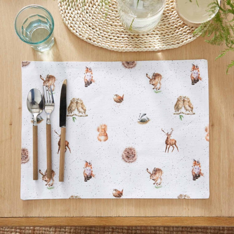 Wrendale Designs Woodland and Stripes Reversible Placemat | John Norris