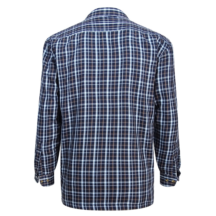 Hoggs of Fife Bark Micro Fleece Lined Shirt - Navy/Brown Check | John ...