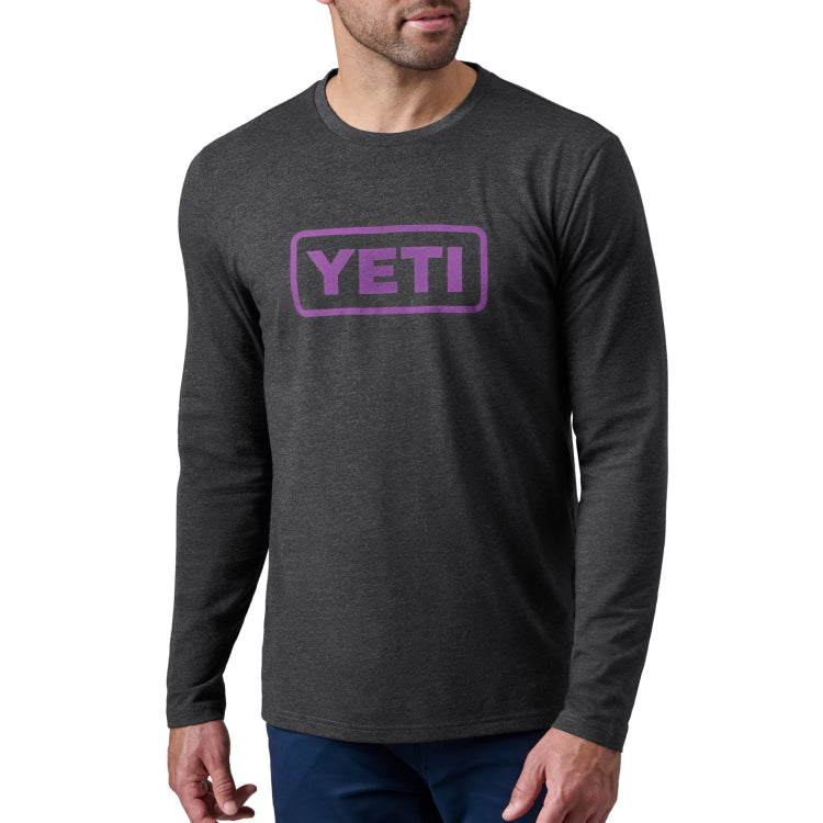 Yeti Premium Logo Badge Short Sleeve T-Shirt - Gray/Navy