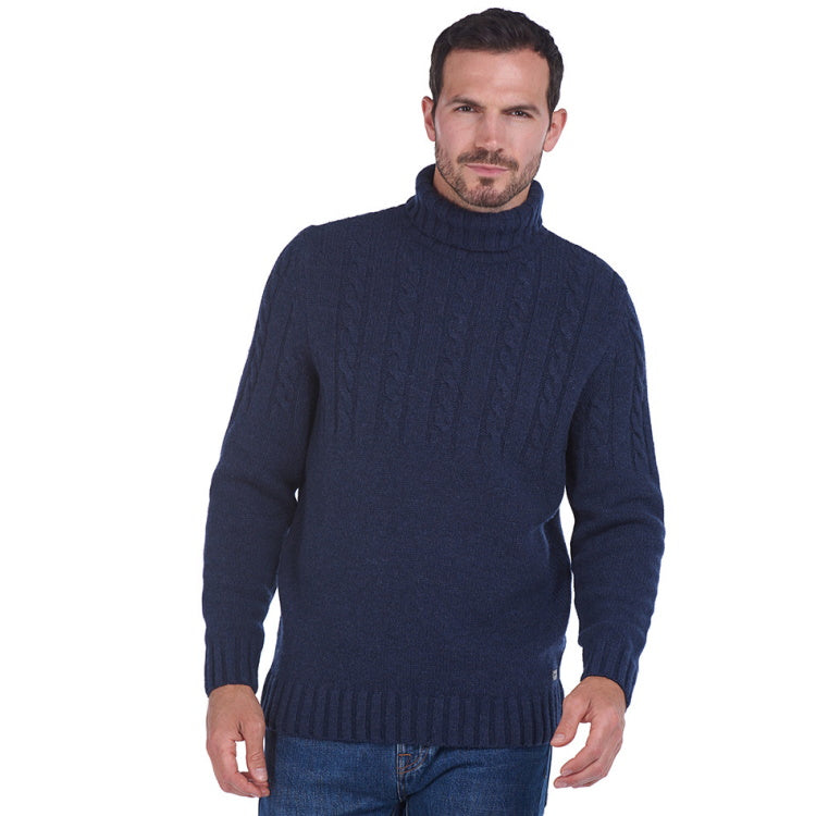 Barbour Duffle Cable Crew Sweater - Dark Denim - John Norris