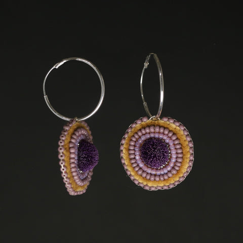 Purple Caribou Tufted Earrings