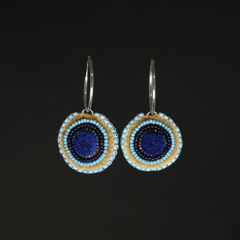 Turquoise Blue caribou tufted earrings