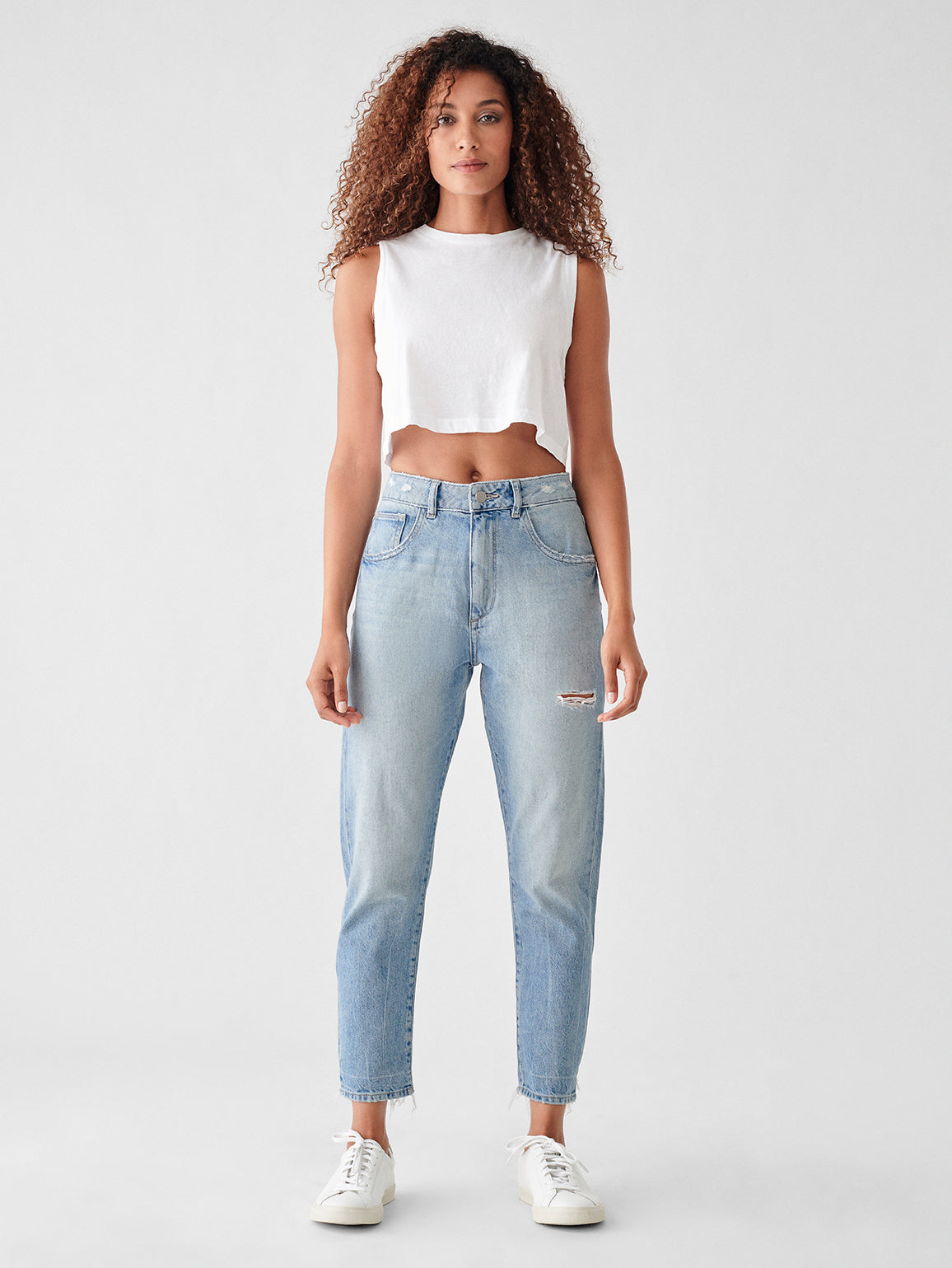 tapered high rise jeans