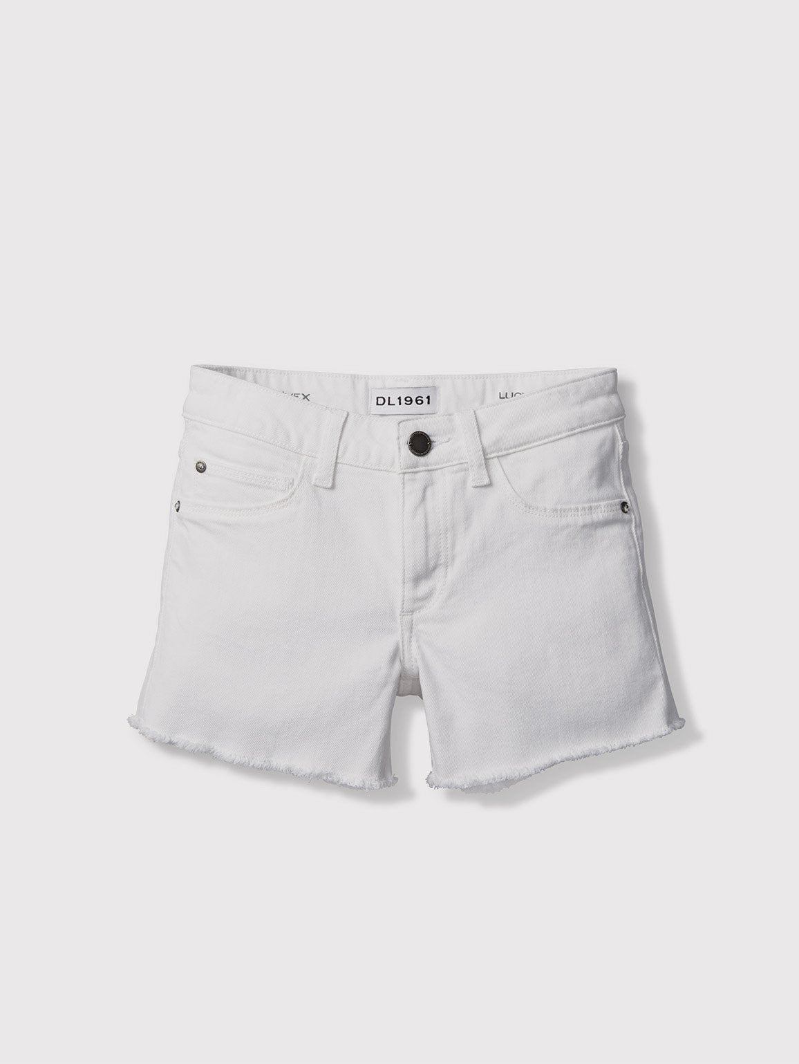 girls white denim shorts