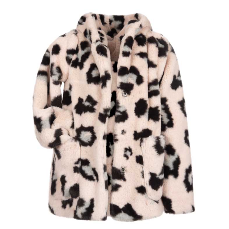girls leopard print coat
