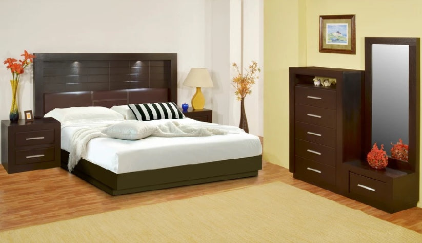 Recamara Pamela King Size Chocolate Kessa Muebles