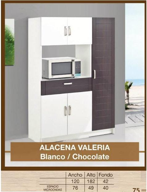 Alacena Valeria - Blanco / Chocolate Këssa Muebles – Muebles