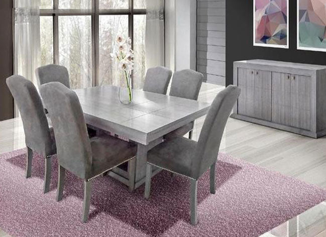 Comedor Ensenada 6 Sillas Gris | Kessa Muebles