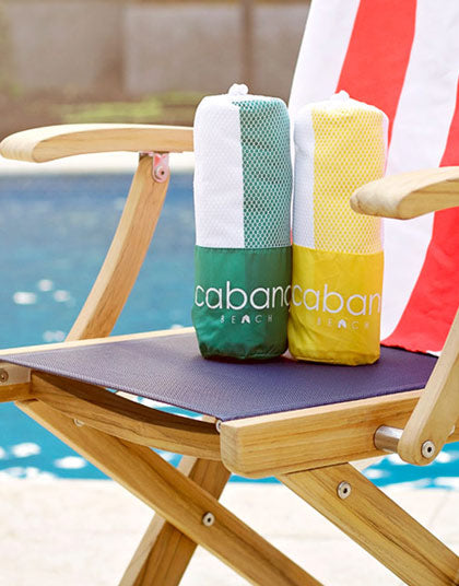 Eco Melange Bath  36x68 Cabana Stripe Beach Towel Lime • Merethe