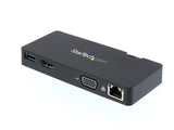 StarTech Travel Docking Station for Laptops<br> HDMI or VGA<br> USB 3.0 - Portable Universal Laptop Mini Dock<br> SKU:USB3SMDOCKHV