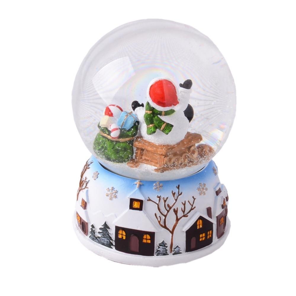 Lightahead Polyresin Musical Christmas Snow Globe with Falling snowfla