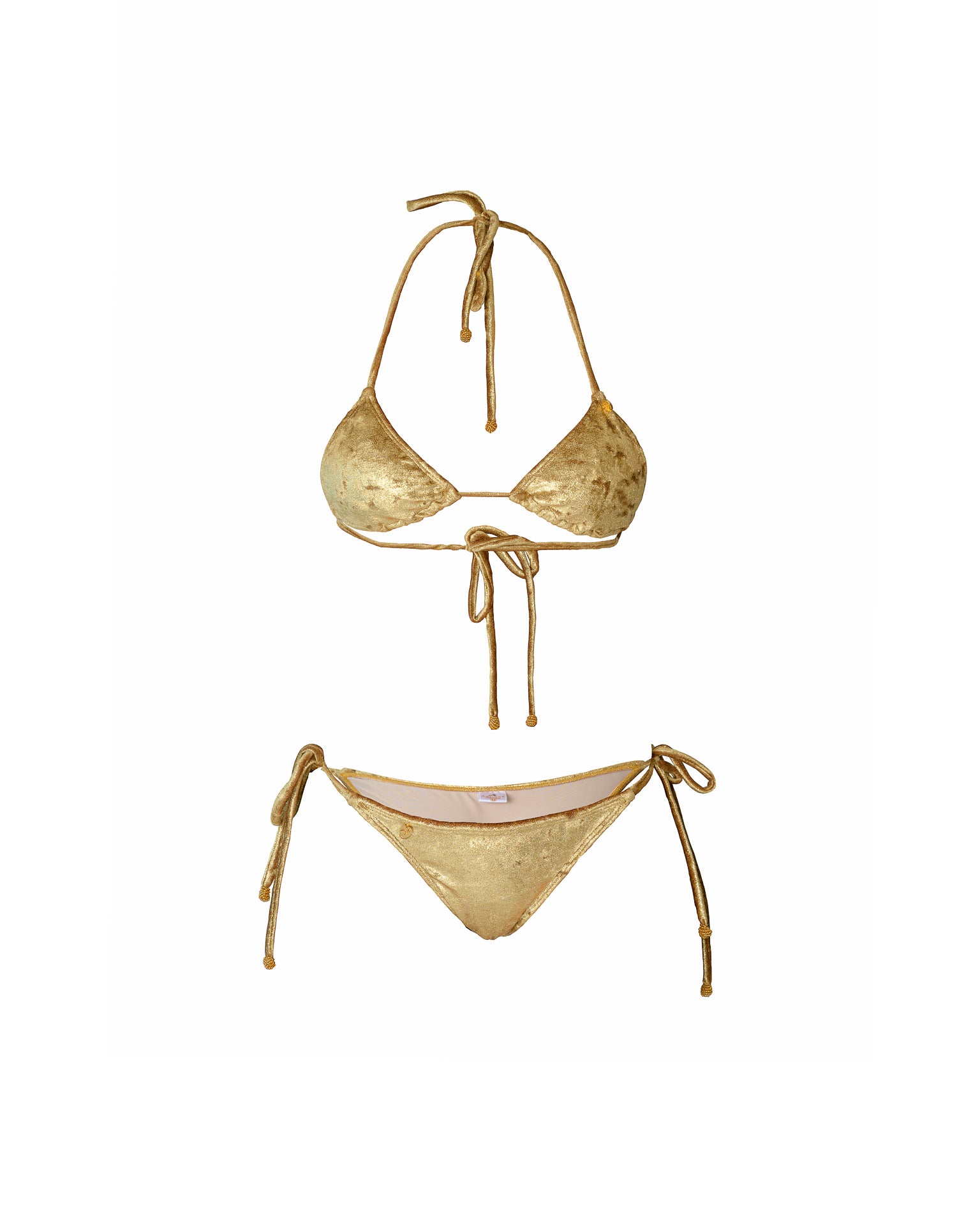 Hymne Goedkeuring Luchtvaart Aneessa Bikini Gold Velvet – Antigua Collection