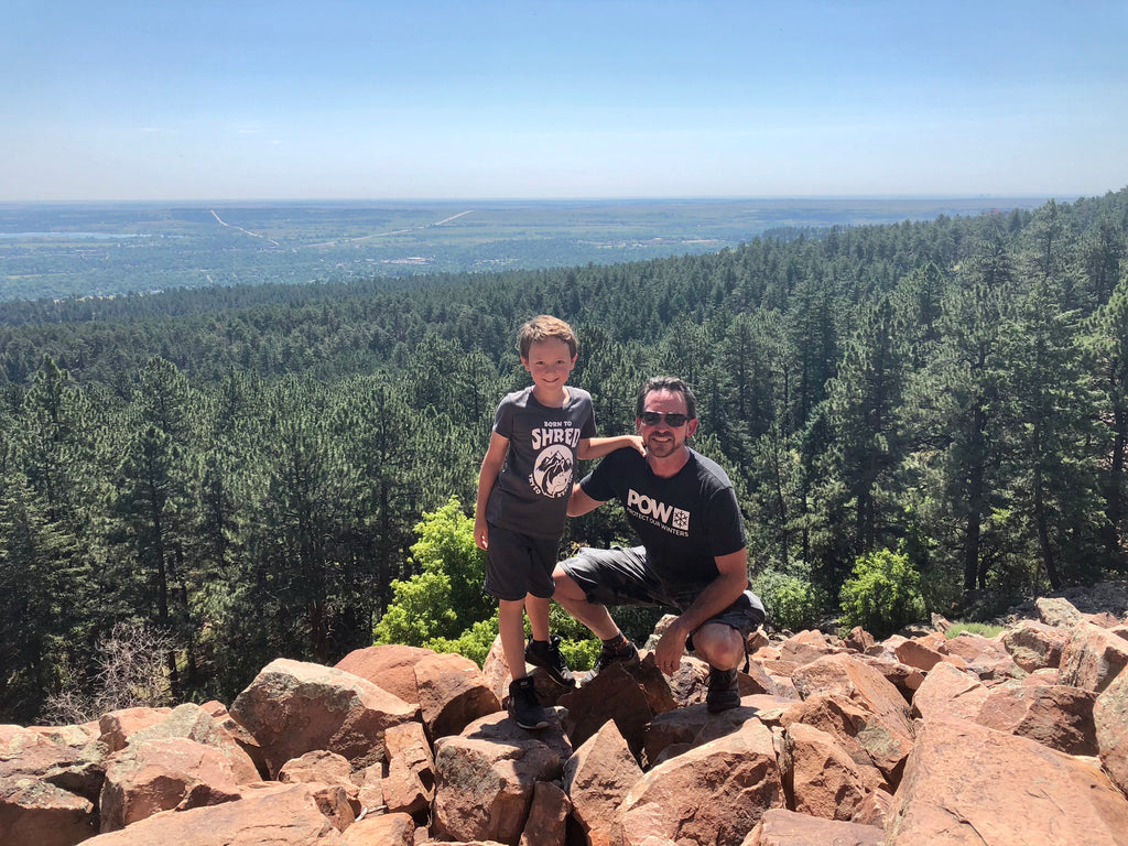 flatirons trail loop in boulder co father and son