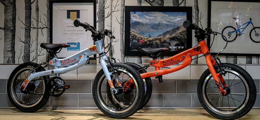 12", 14" and 16" kids bike on display 