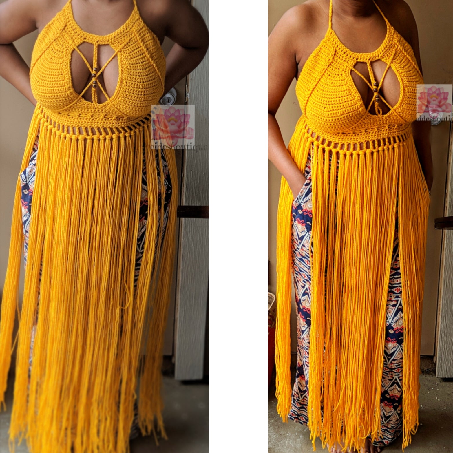 crochet fringe halter top