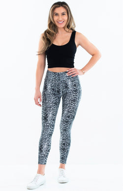 Brushed Poly Python Print Leggings - Suzette Collection