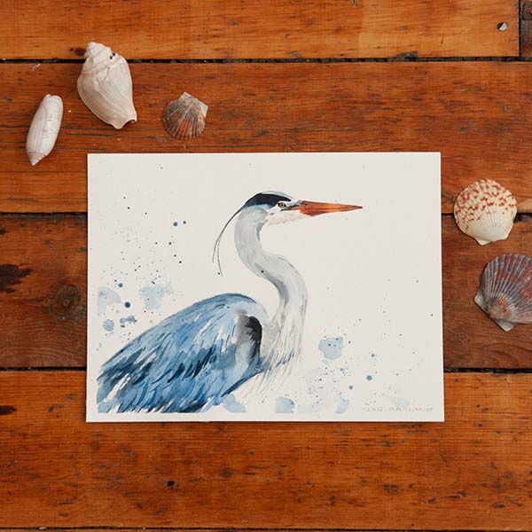 Blue Heron Watercolor Project