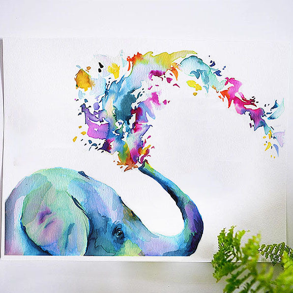 Rainbow Elephant Watercolor Kit– Let's Make Art