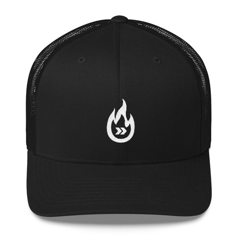 Burn Your Plans white logo Trucker Cap