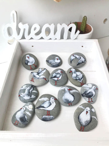 seagull painted rocks home decoration blog creativity australia christine Onward art beach home decor