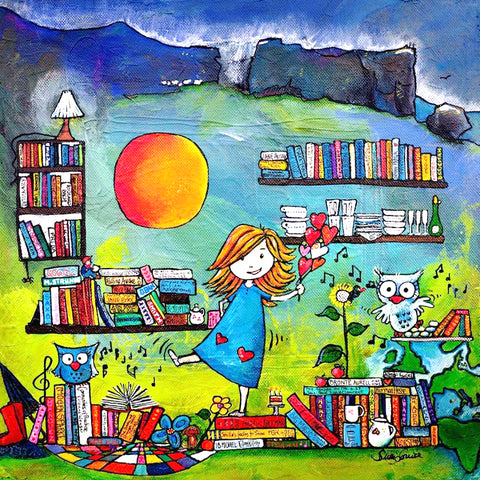 painting naive art Sussi Louise Smith UK Ilke art Christine Onward blog gouache girl sunshine books