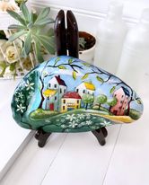 Painted rock flowers summer art therapy village beautiful stone farm house living room nursery gift easter christmas christine onward blog 