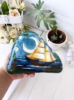 fading boat night moon romantic art therapy collection painted rock story blog shop store buy christine onward