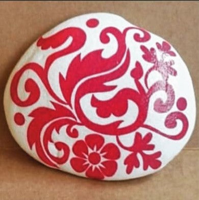 decoupage flowers red decoration romantic decor paperweight