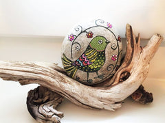 painted rock folk bird happy home decoration