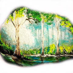 landscape forest painted rock