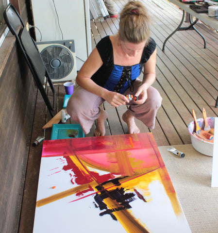 Australian artist Karin Getaz at work