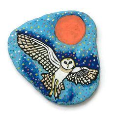 painted rock dot art owl happy home decoration Emily Clark