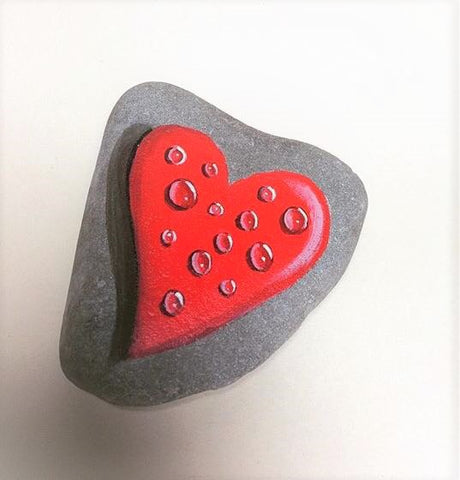 red love heart painted stone interior decoration gift for her